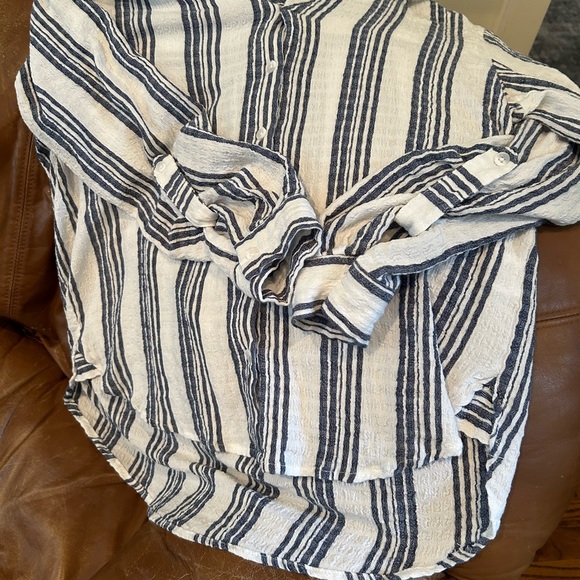Tops - Striped Button-Up Shirt
